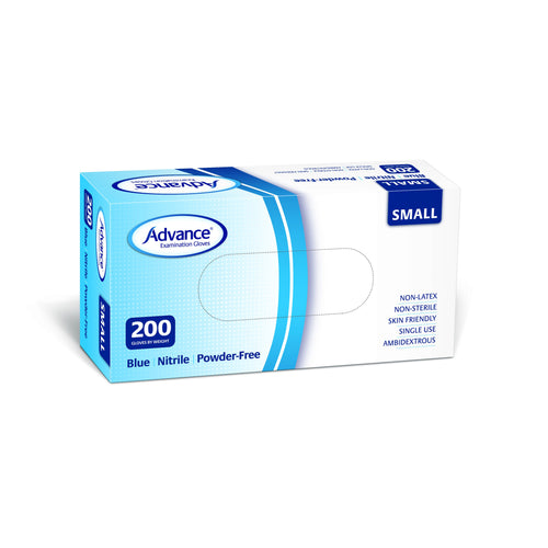 Advance Blue Nitrile Powder Free Examination Gloves