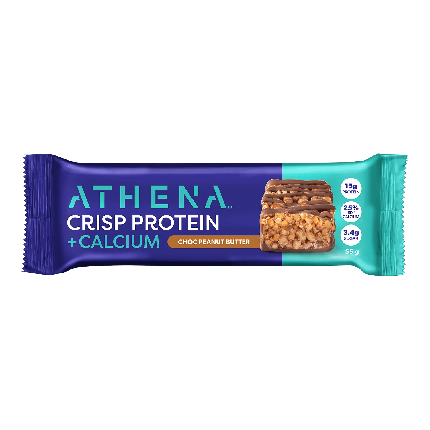 Athena Crisp Protein + Calcium Bars - Choc Peanut Butter
