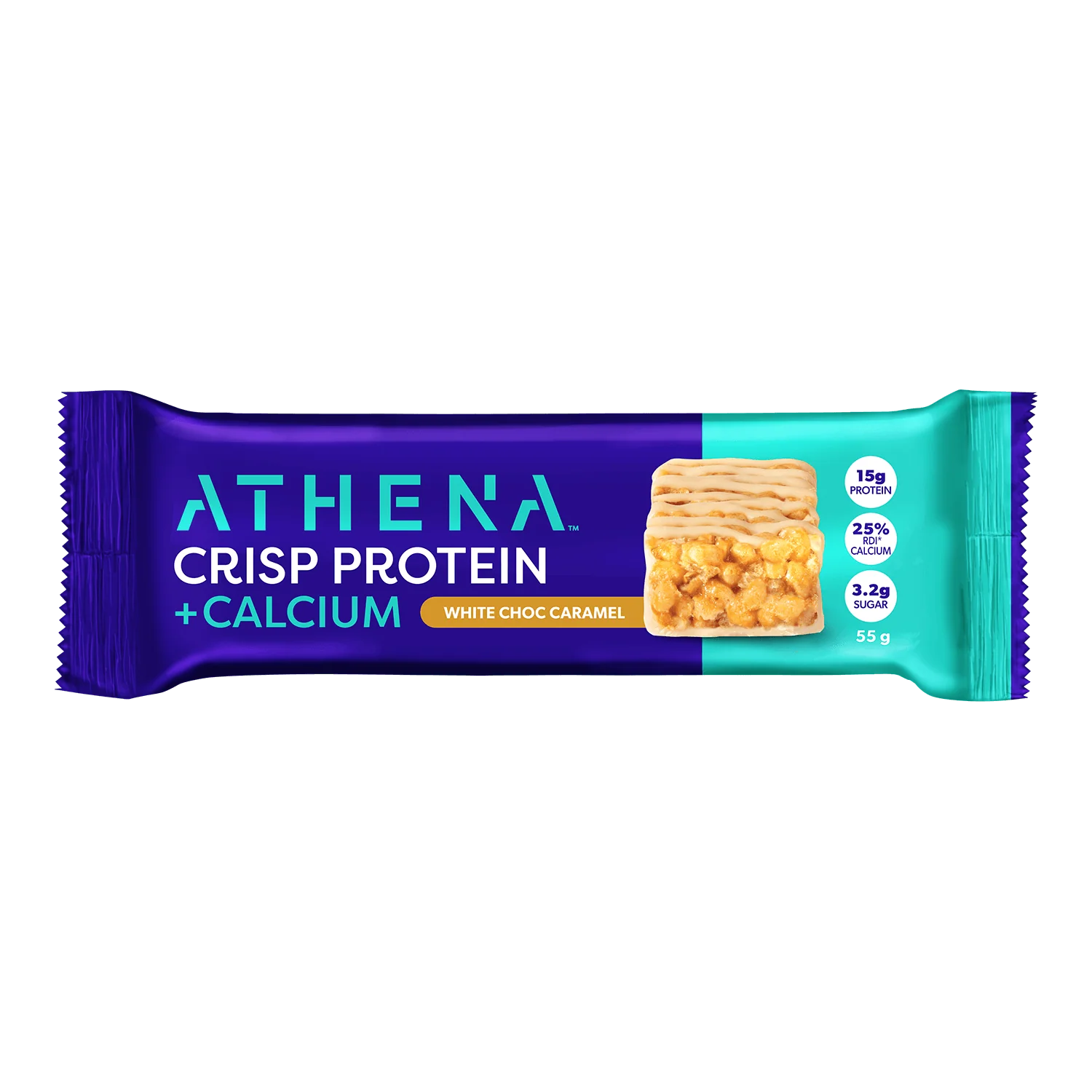 Athena Crisp Protein + Calcium Bars - White Choc Caramel