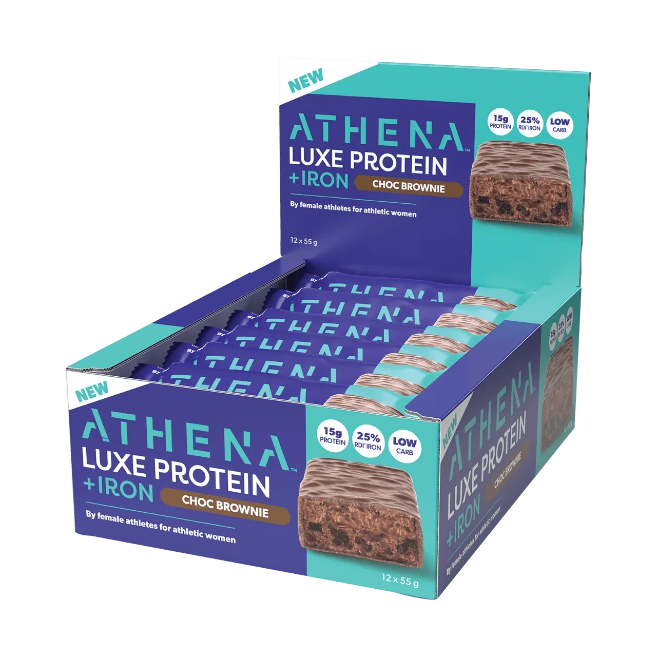 Athena Luxe Protein + Iron Bars - Choc Brownie