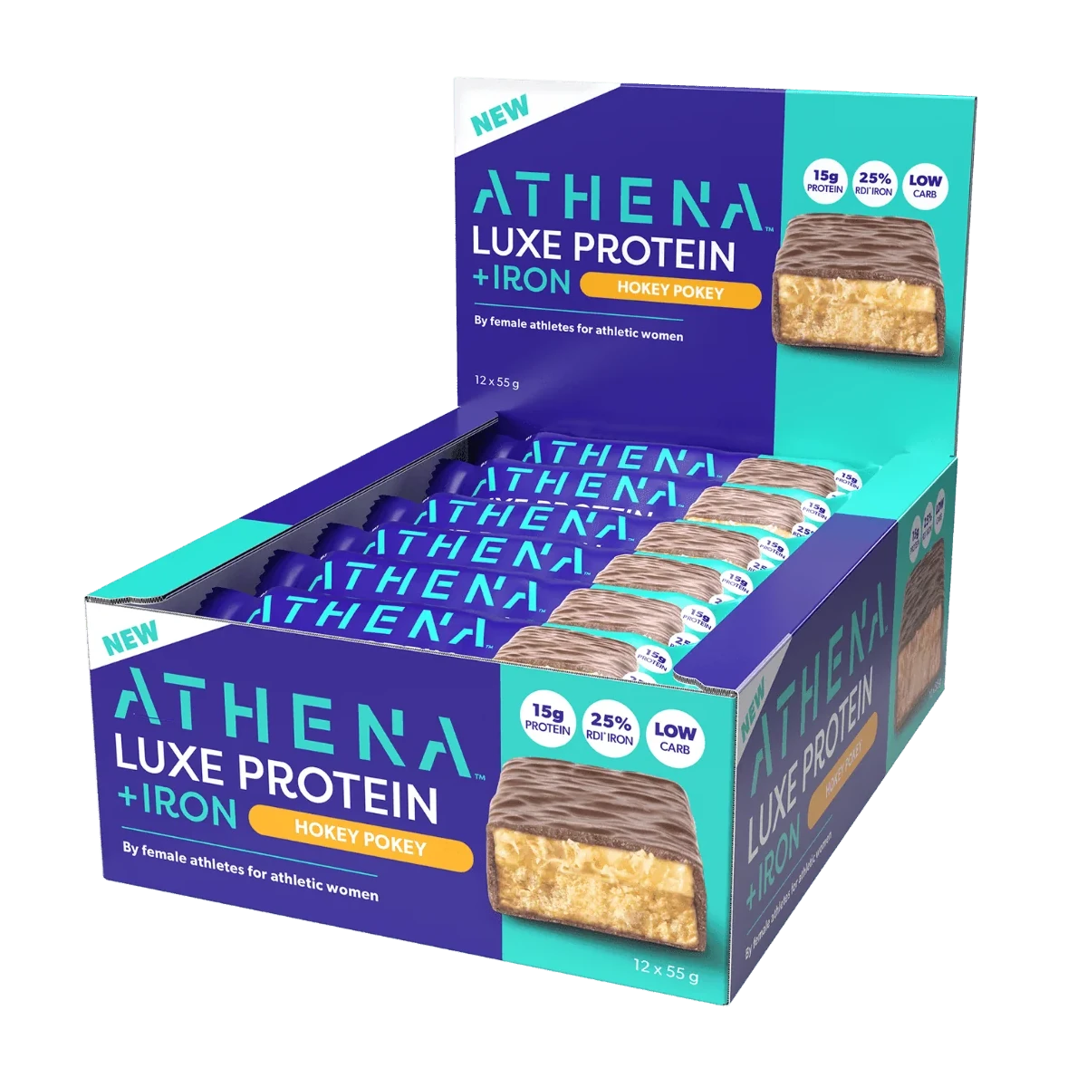 Athena Luxe Protein + Iron Bars - Hokey Pokey