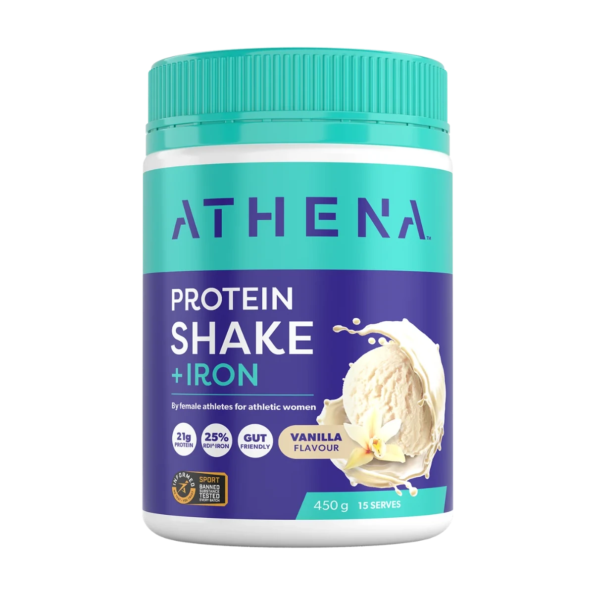 Athena Protein Shake + Iron - Vanilla Flavour
