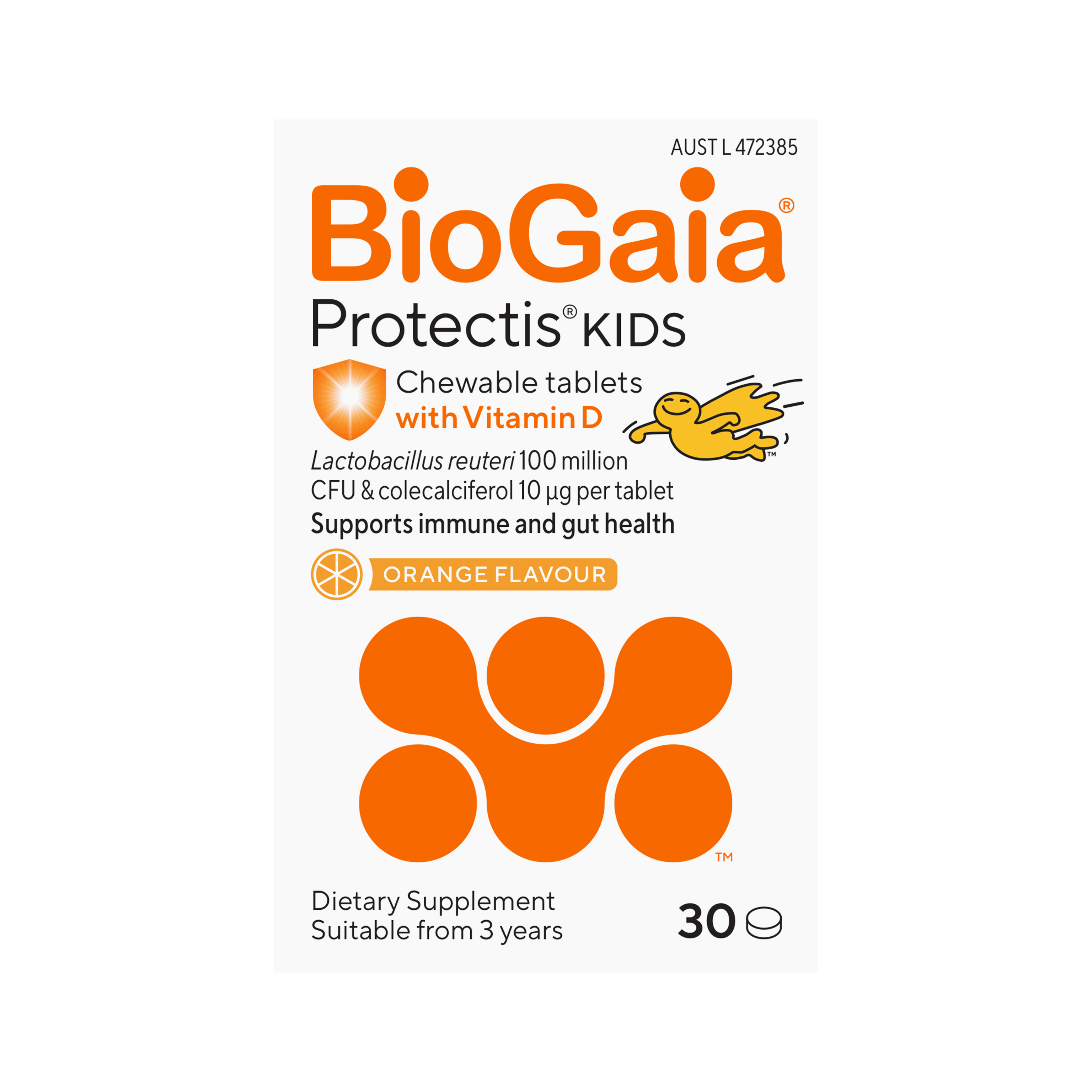 BioGaia Prodentis Kids Chewable Tablets with Vitamin D - Orange Flavour