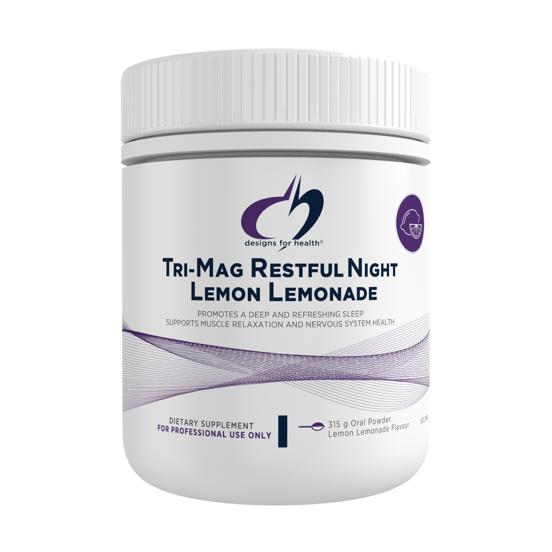 Designs for Health Tri-Mag Restful Night Powder - Lemon Lemonade Flavour