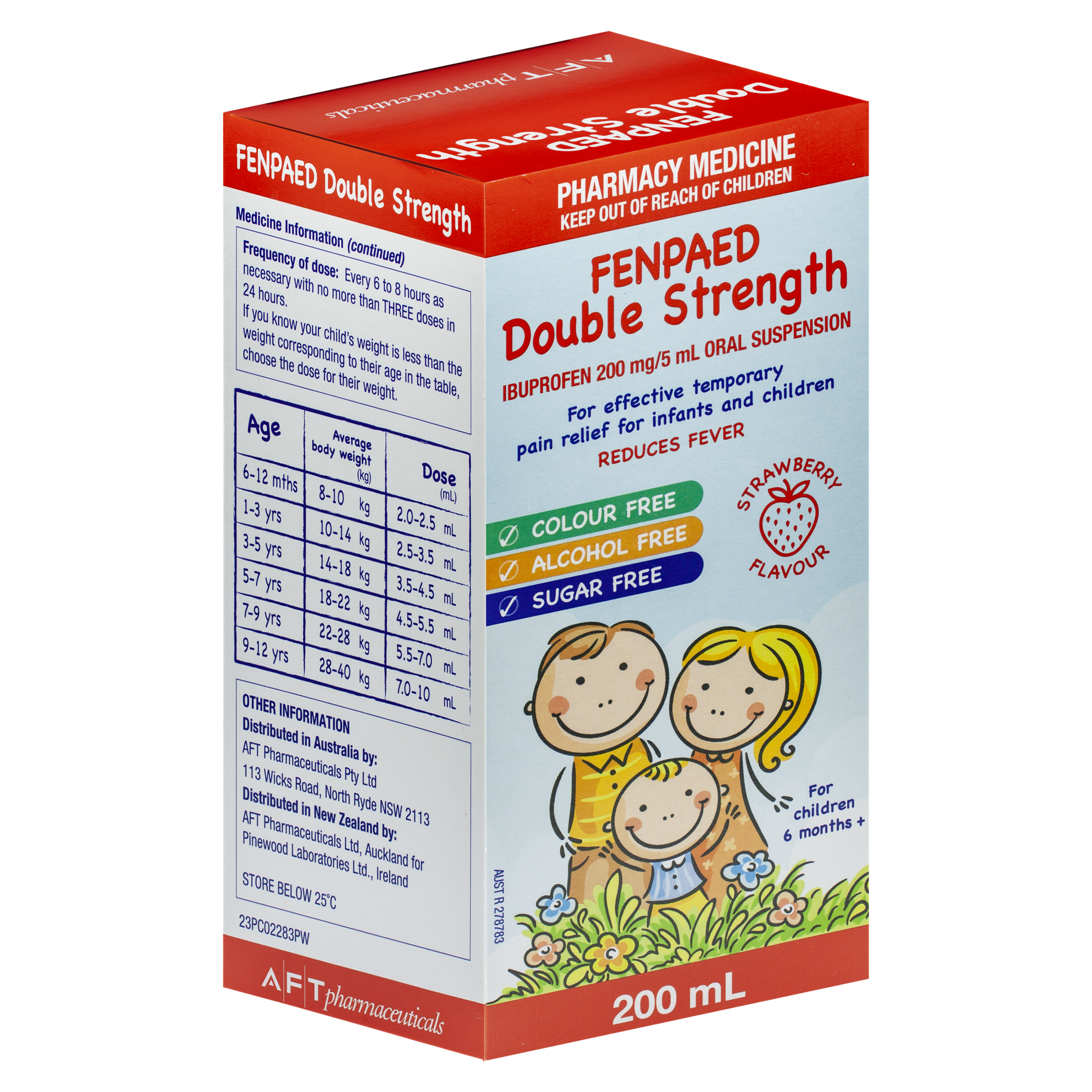 Fenpaed Ibuprofen Oral Liquid Double Strength - Strawberry Flavour