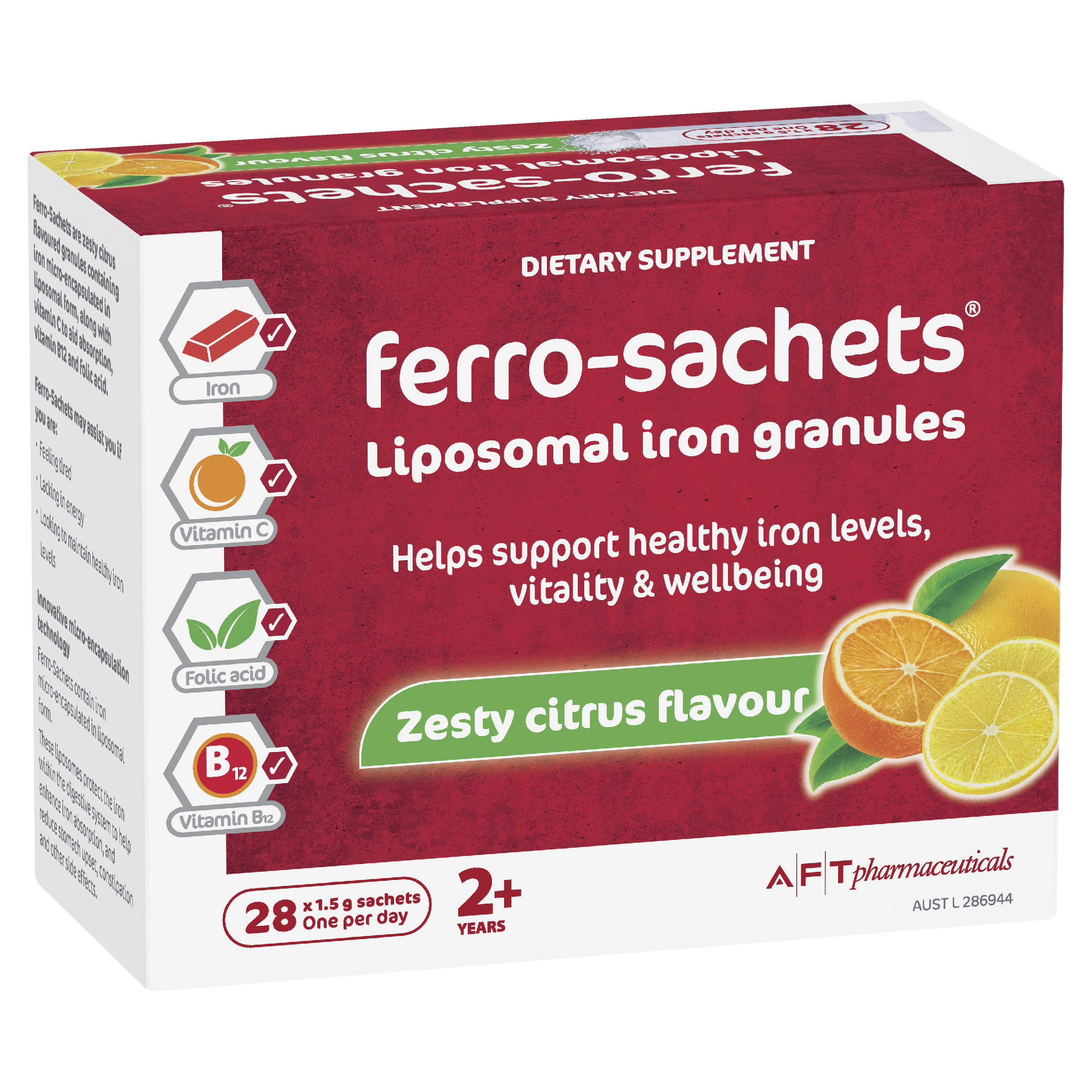 Ferro-Sachets Liposomal Iron Granules - Zesty Citrus Flavour