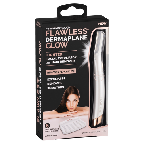 Finishing Touch Flawless Dermaplane Glow Lighted Facial Exfoliator & Hair Remover
