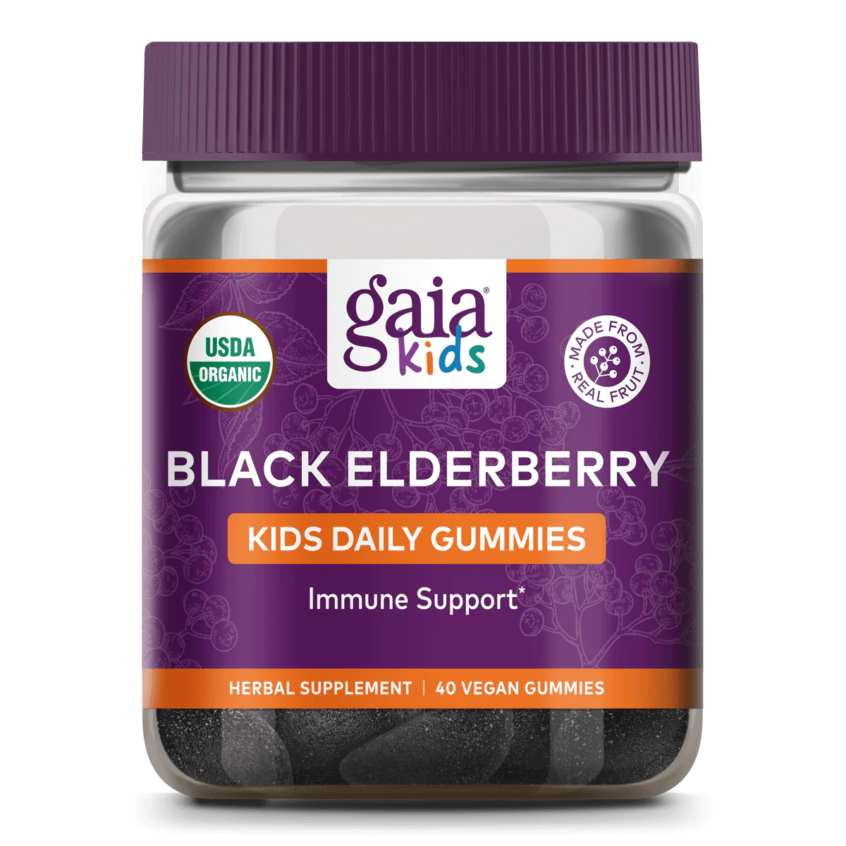 GaiaKids Black Elderberry Kids Daily Gummies