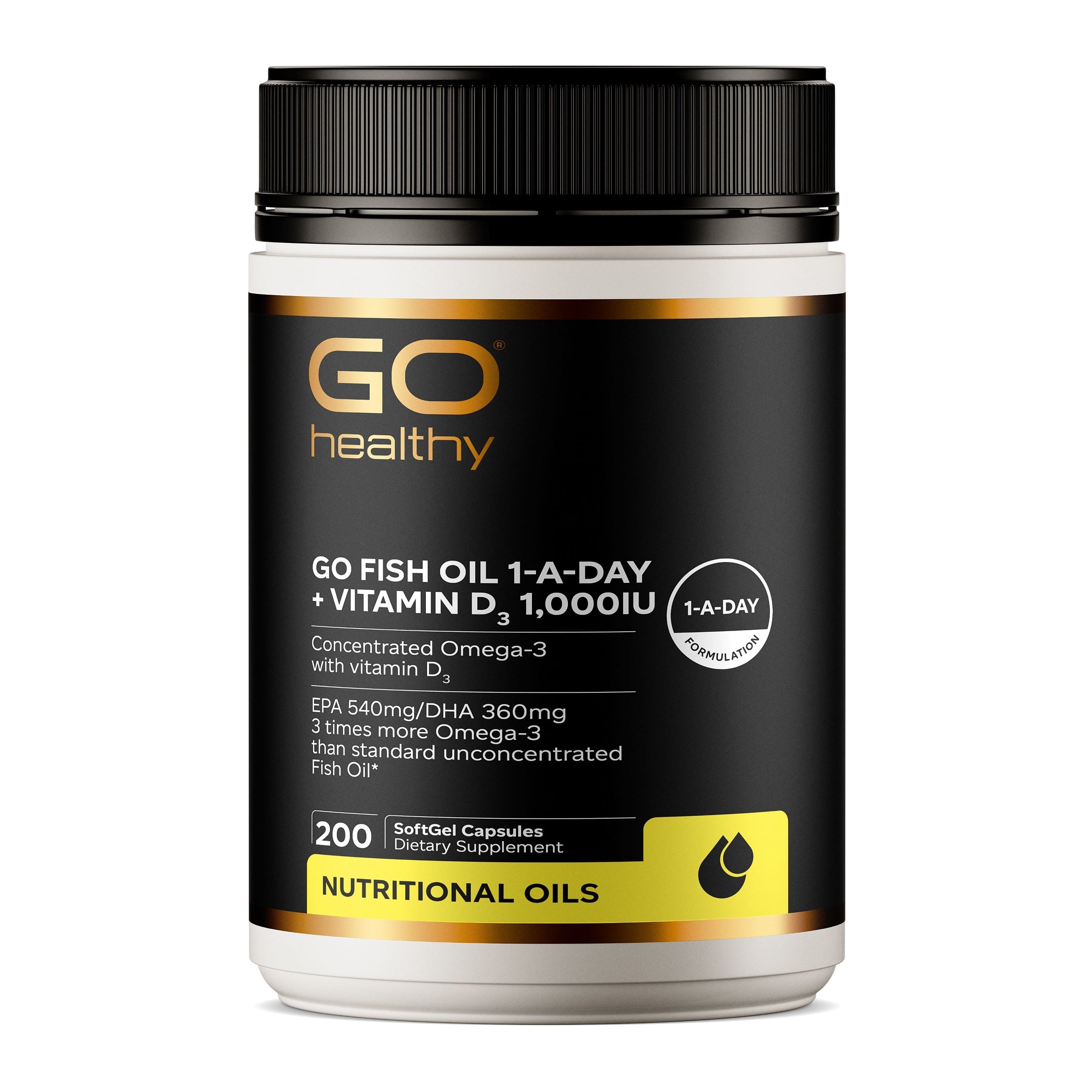 GO Healthy Go Fish Oil 1-A-Day + Vitamin D3 1,000IU
