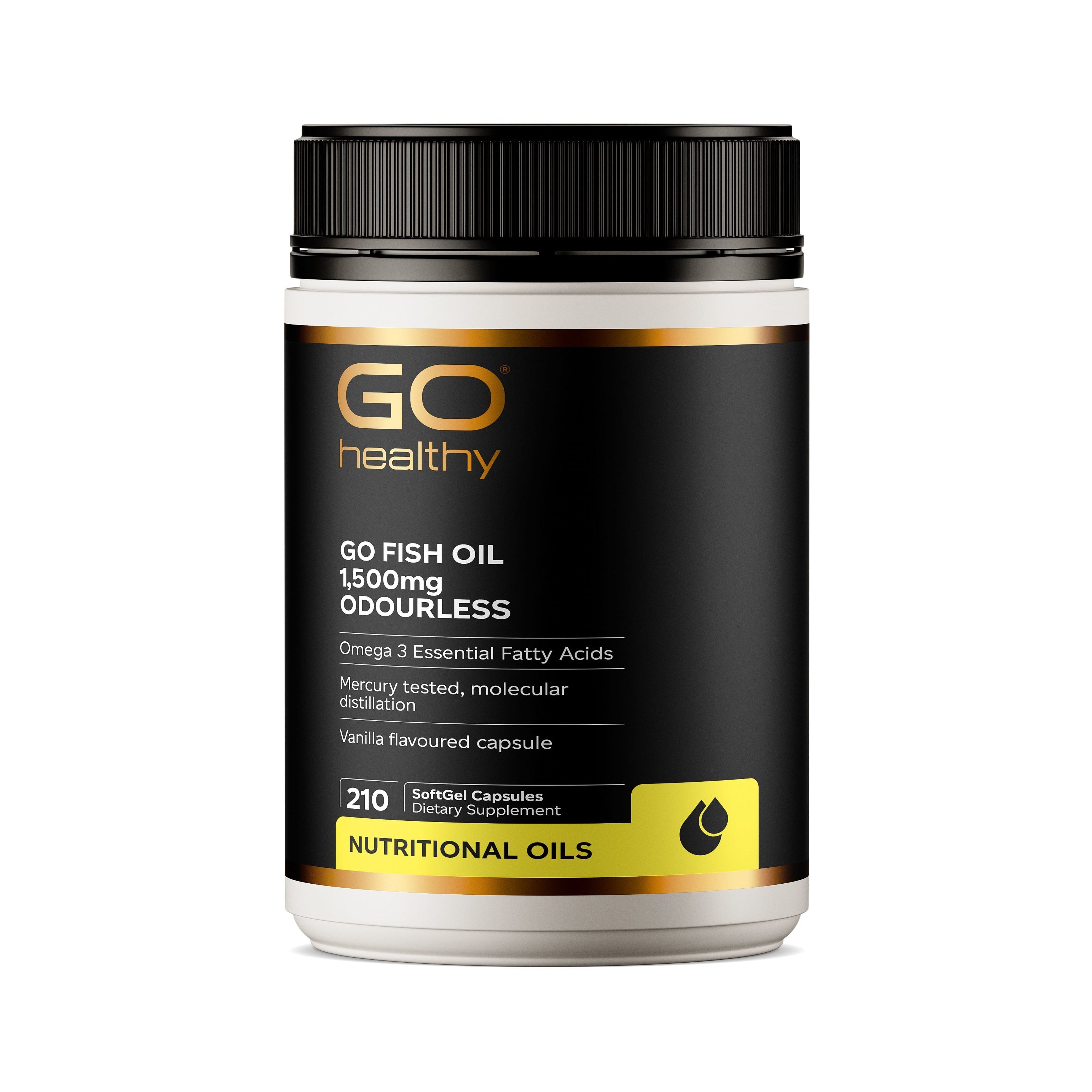 GO Healthy Go Fish Oil 1,500mg Odourless