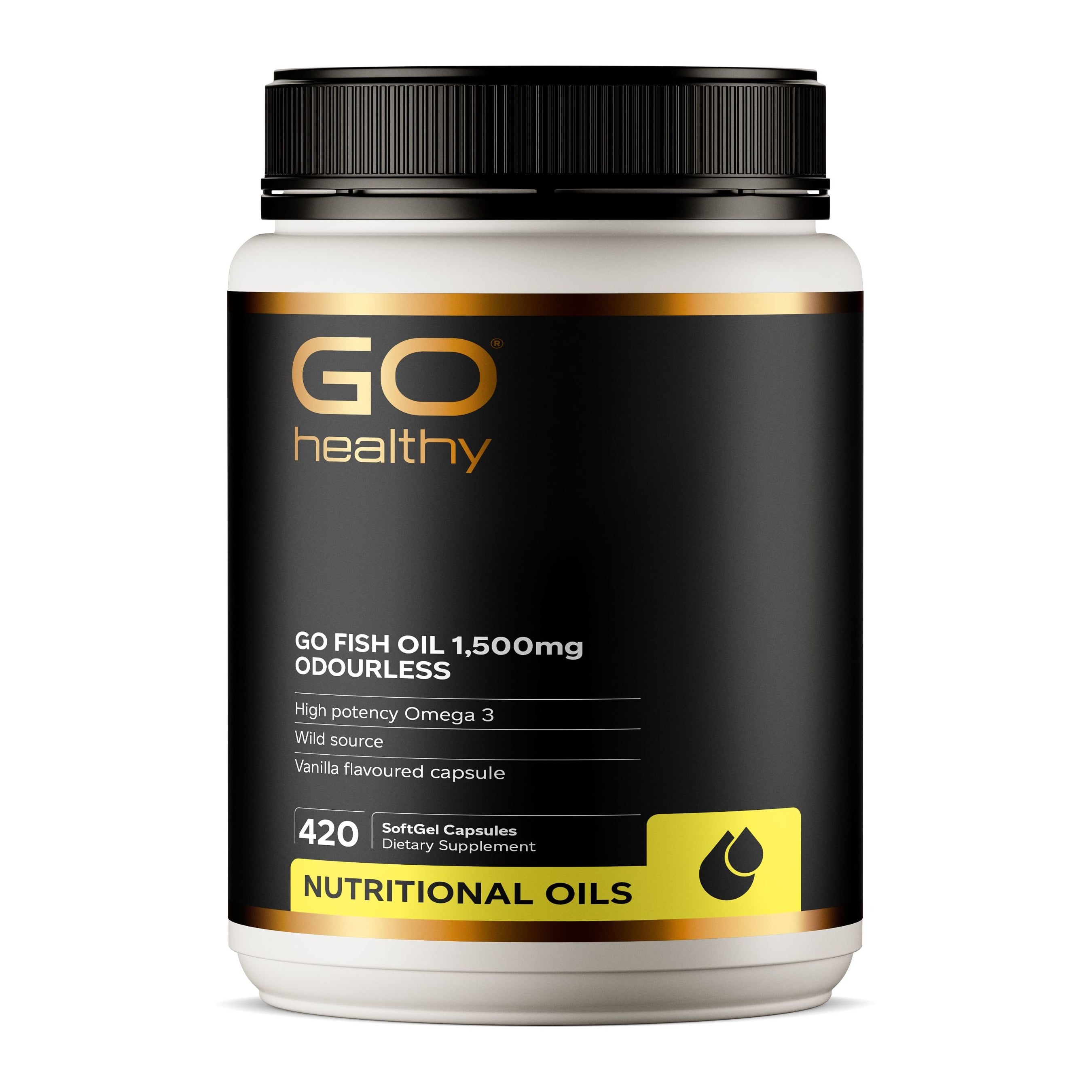 GO Healthy Go Fish Oil 1,500mg Odourless