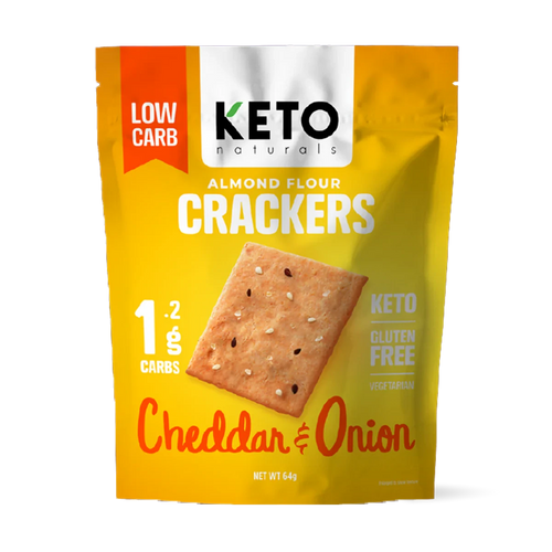 Keto Naturals Almond Flour Crackers - Cheddar & Onion