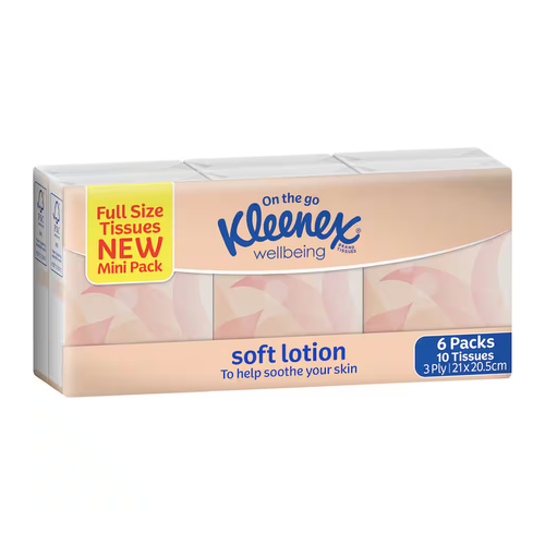 Kleenex Wellbeing Facial Tissues - Pocket Pack, Soft Lotion
