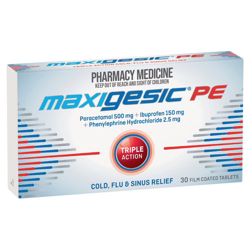 Maxigesic PE Triple Action Cold, Flu & Sinus Relief