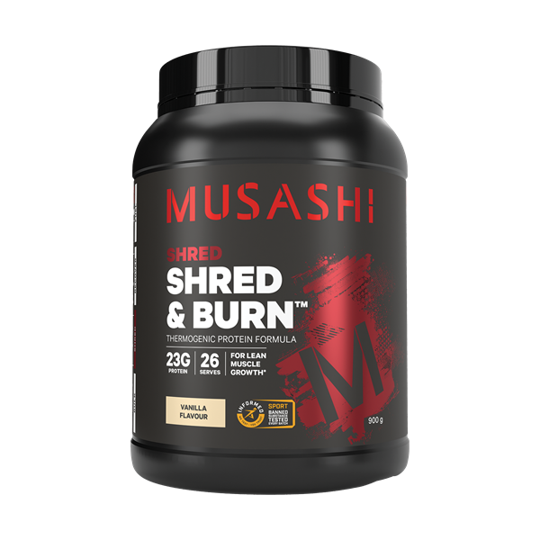 Musashi Shred & Burn Protein Powder - Vanilla Flavour