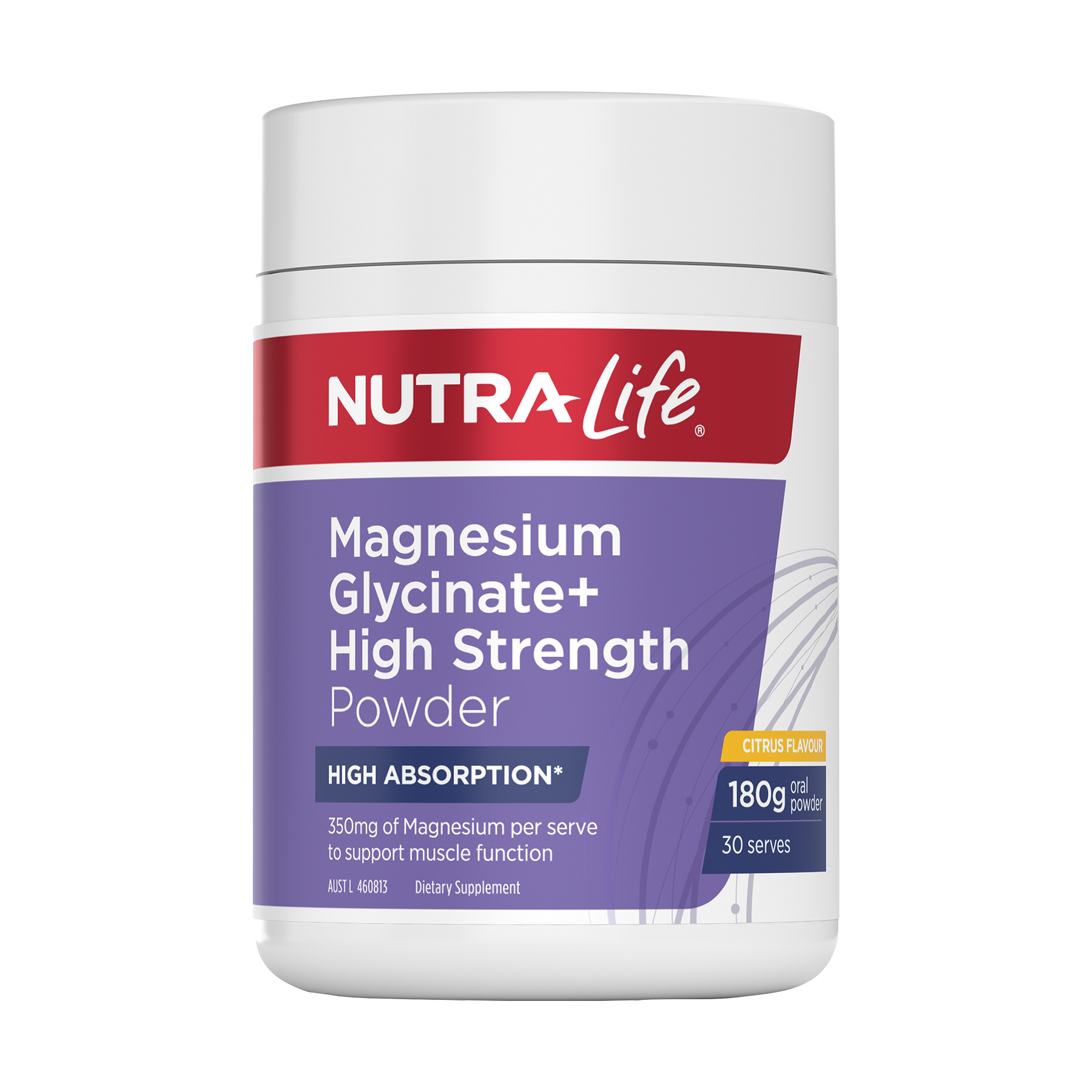 Nutra-Life Magnesium Glycinate + High Strength Powder - Citrus Flavour