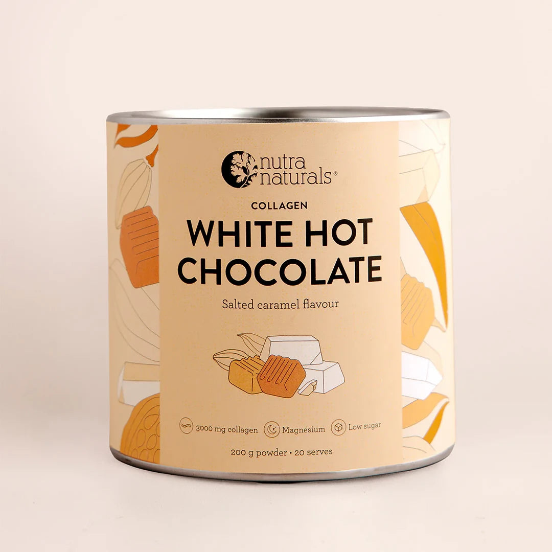 Nutra Organics Collagen White Hot Chocolate - Salted Caramel Flavour
