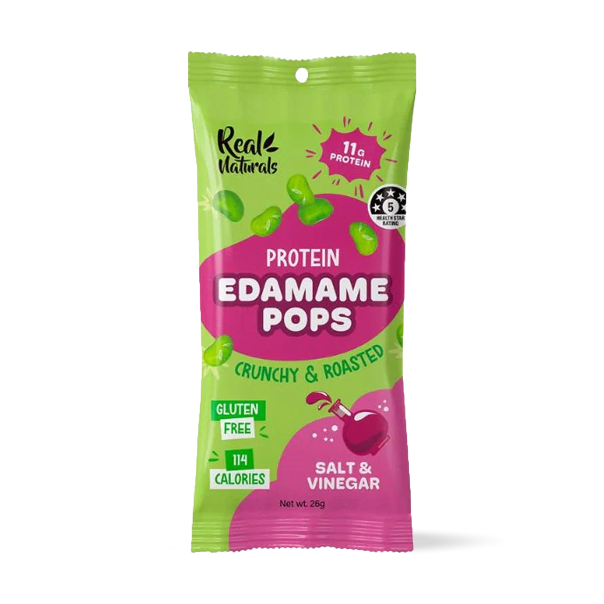 Real Naturals Protein Edamame Pops - Salt & Vinegar