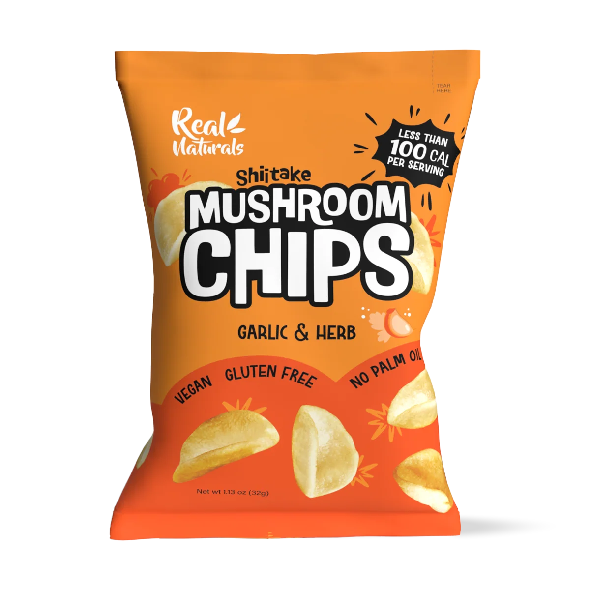 Real Naturals Shiitake Mushroom Chips - Garlic & Herb