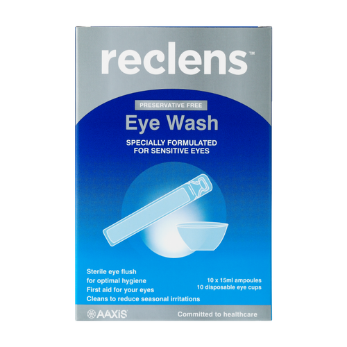 Reclens Eye Wash with Disposable Eye Cups - Preservative Free