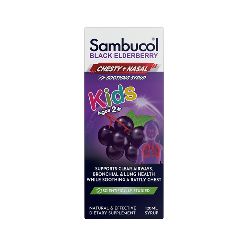 Sambucol Kids Black Elderberry Chesty + Nasal Soothing Syrup