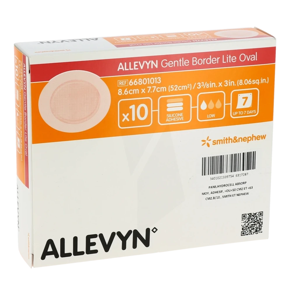 Smith & Nephew ALLEVYN Gentle Border Lite Oval Foam Dressing