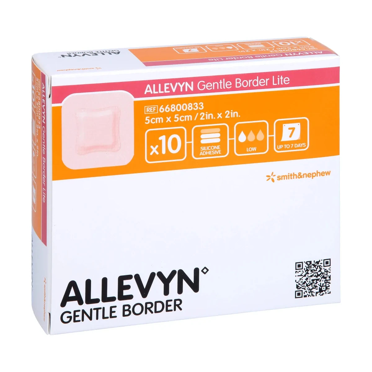 Smith & Nephew ALLEVYN Gentle Border Lite Soft Silicone Thin Absorbent Foam Dressing