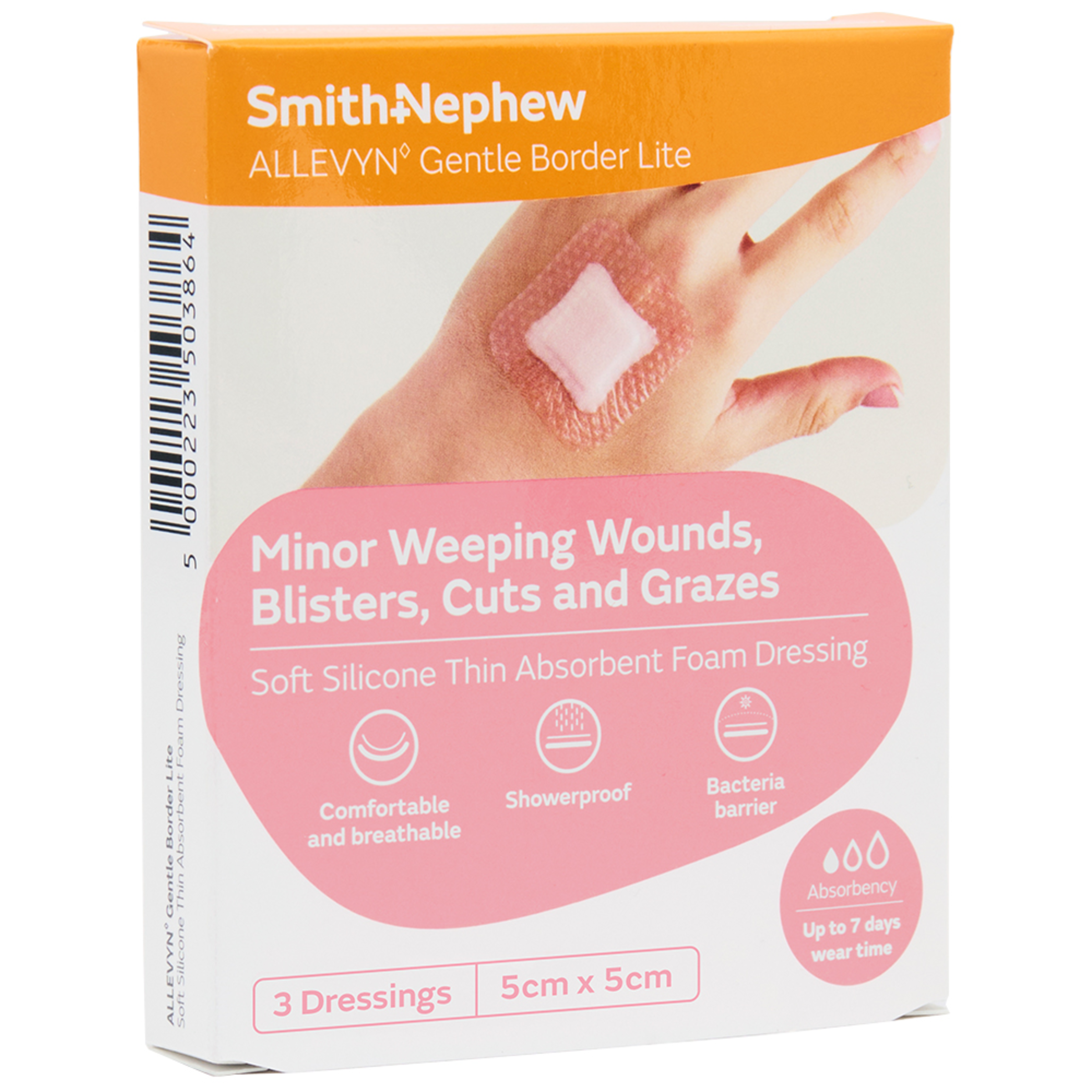 Smith & Nephew ALLEVYN Gentle Border Lite Soft Silicone Thin Absorbent Foam Dressing