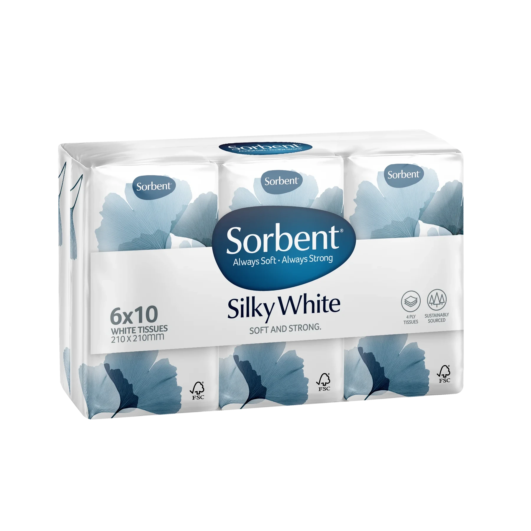 Sorbent Silky White Facial Tissues - Pocket Pack
