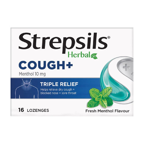 Strepsils Herbal Cough+ Lozenges - Fresh Menthol