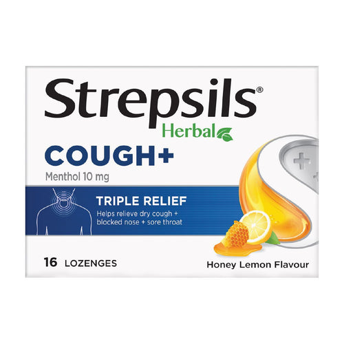Strepsils Herbal Cough+ Lozenges - Honey Lemon