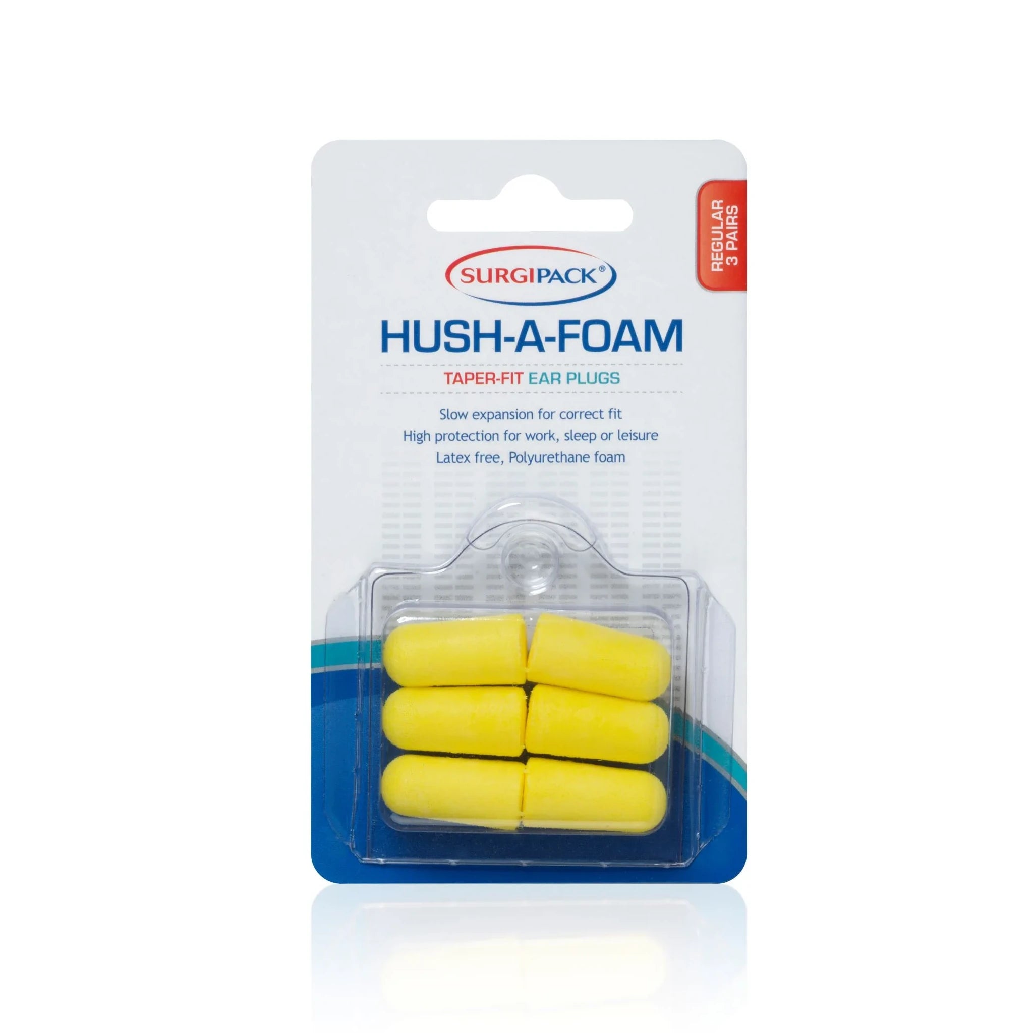 SurgiPack Hush-A-Foam Taper-Fit Ear Plugs