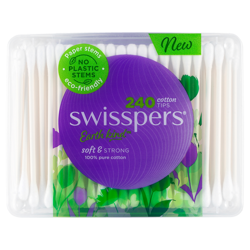 Swisspers Earth Kind Cotton Tips with Paper Stems