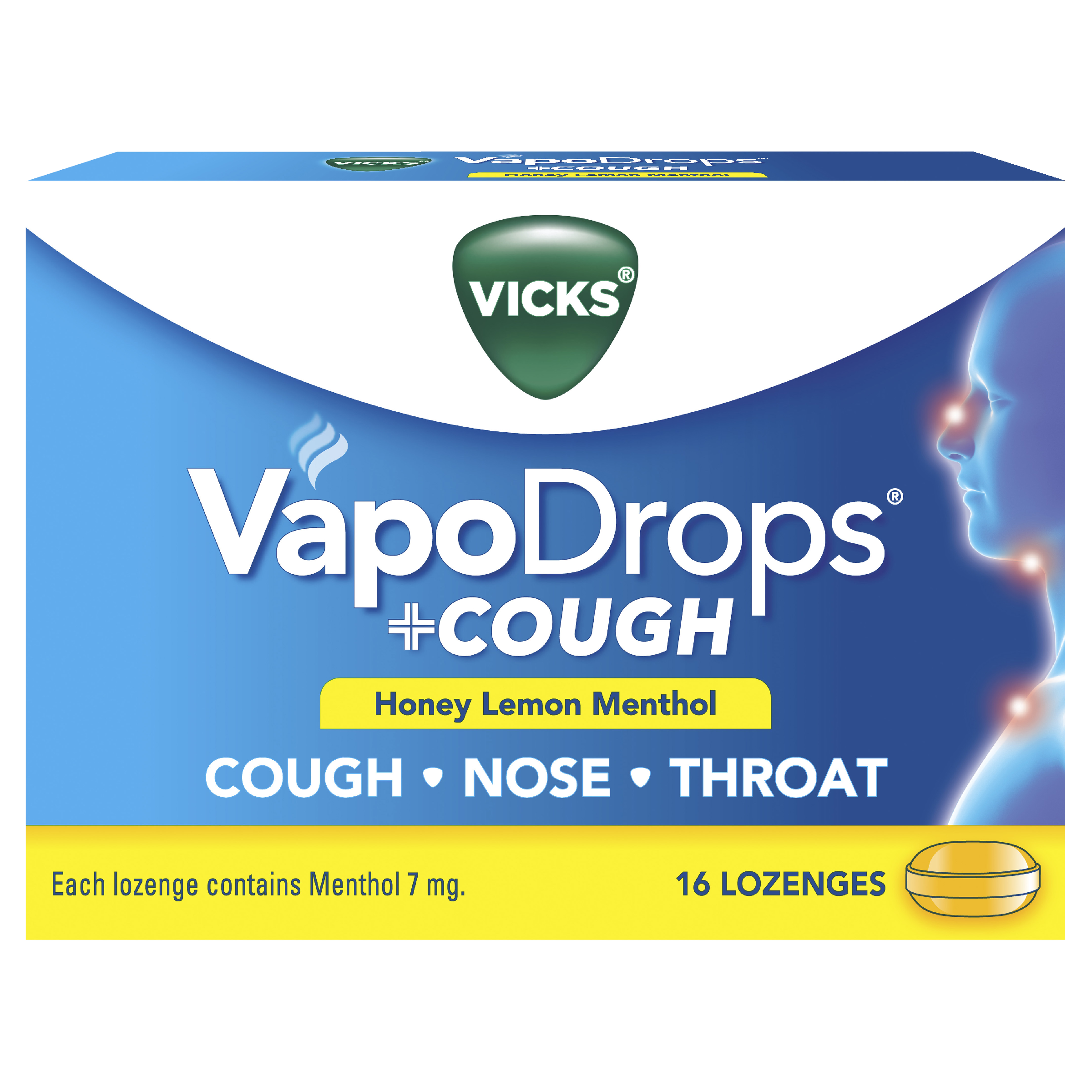 Vicks VapoDrops + Cough - Honey Lemon Menthol