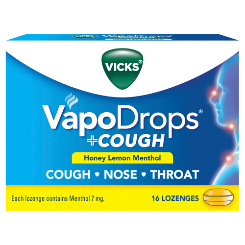 Vicks VapoDrops + Cough - Honey Lemon Menthol