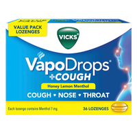 Vicks VapoDrops + Cough - Honey Lemon Menthol
