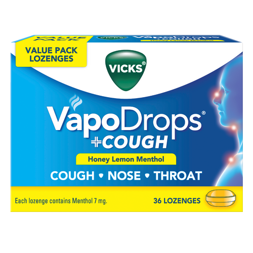 Vicks VapoDrops + Cough - Honey Lemon Menthol