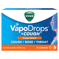 Vicks VapoDrops + Cough - Orange Menthol