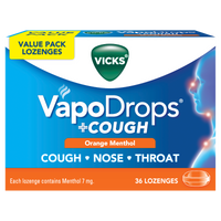Vicks VapoDrops + Cough - Orange Menthol