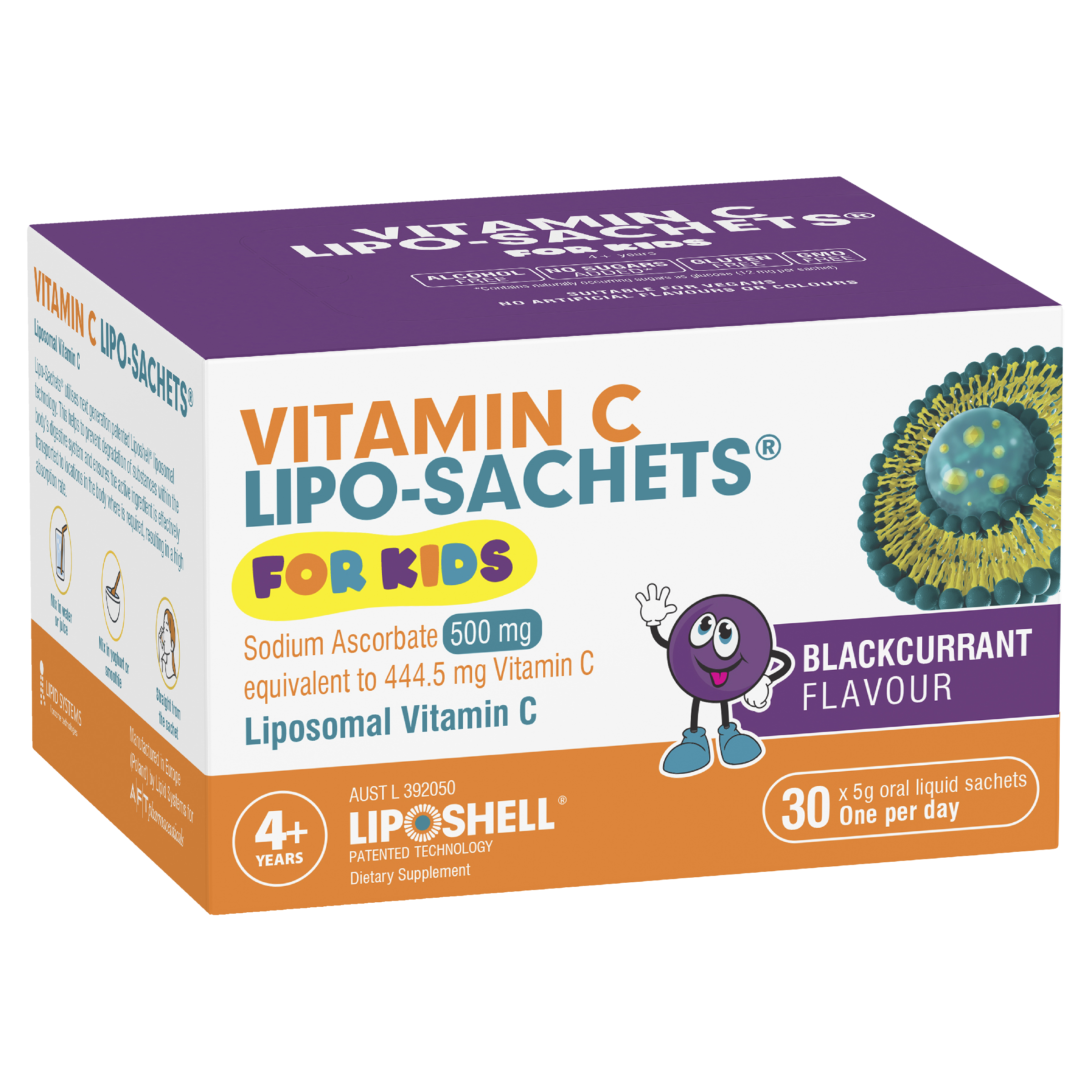 Vitamin C Lipo-Sachets Liposomal Vitamin C For Kids - Blackcurrant Flavour