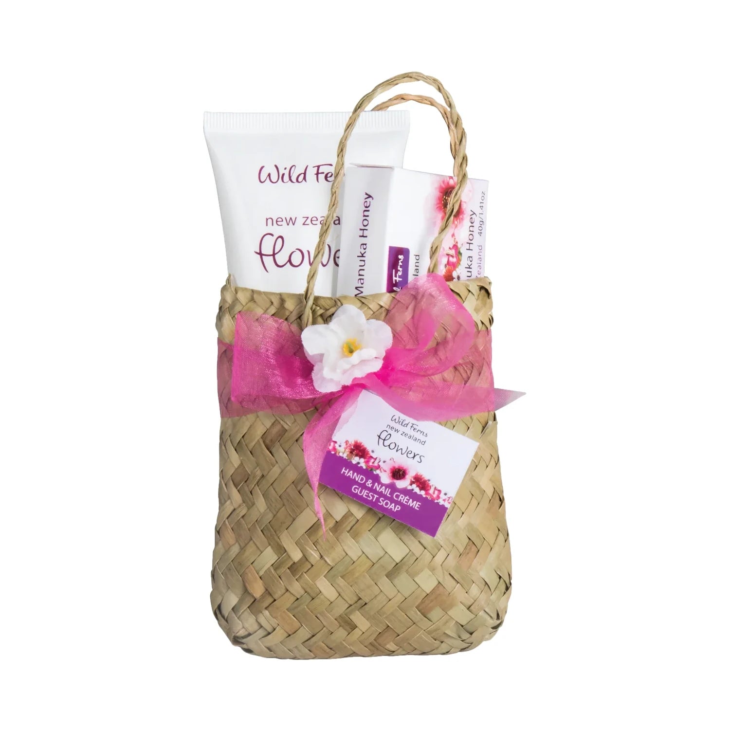 Wild Ferns Flowers Woven Basket Gift Set