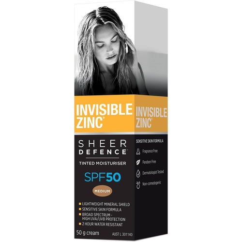 Invisible Zinc Sheer Defence Tinted Moisturiser SPF50 Medium