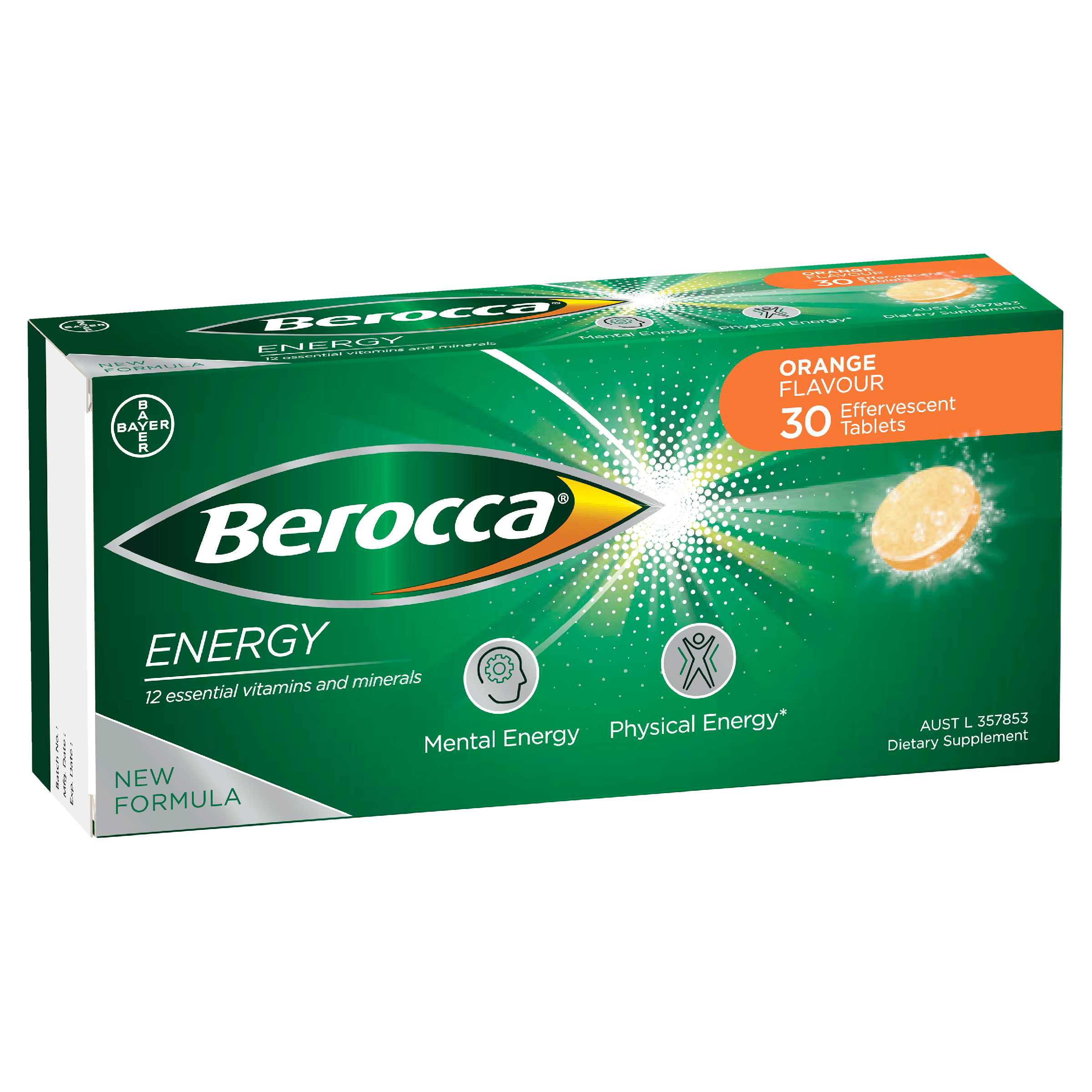 Berocca Energy Orange Flavour Effervescent Tablets
