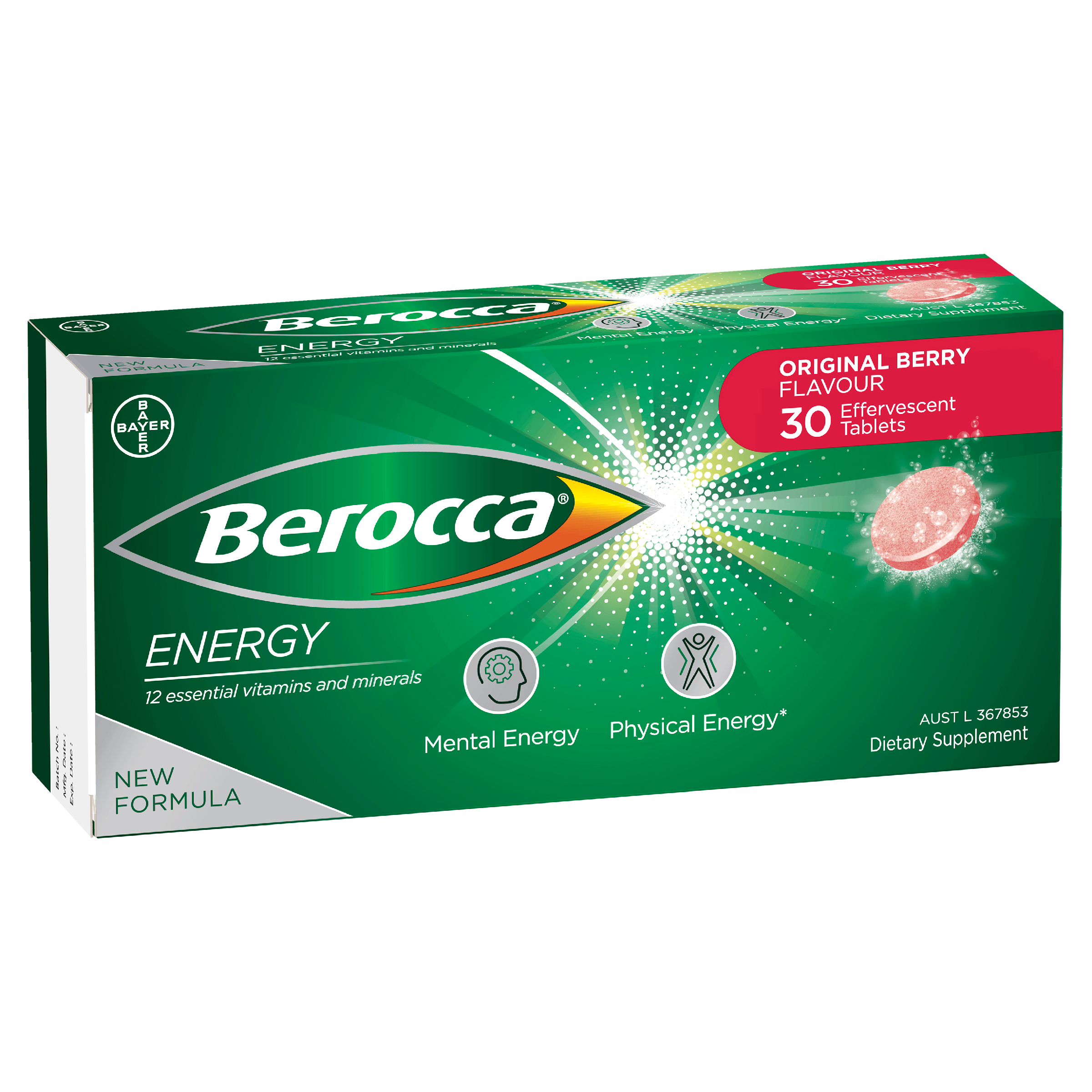 Berocca Energy Original Berry Flavour Effervescent Tablets