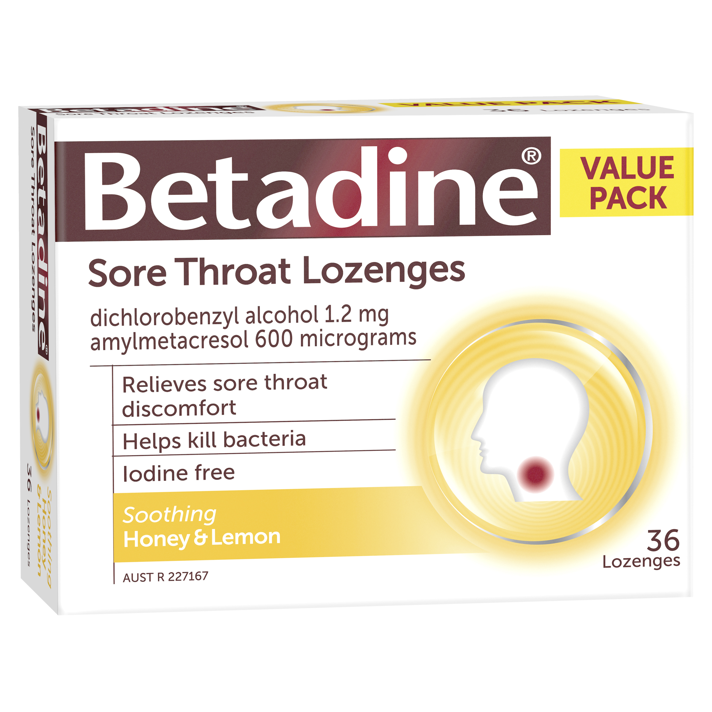 Betadine Sore Throat Lozenges - Honey & Lemon