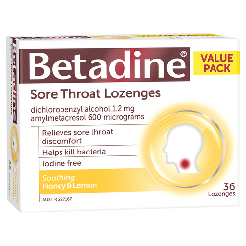 Betadine Sore Throat Lozenges - Honey & Lemon