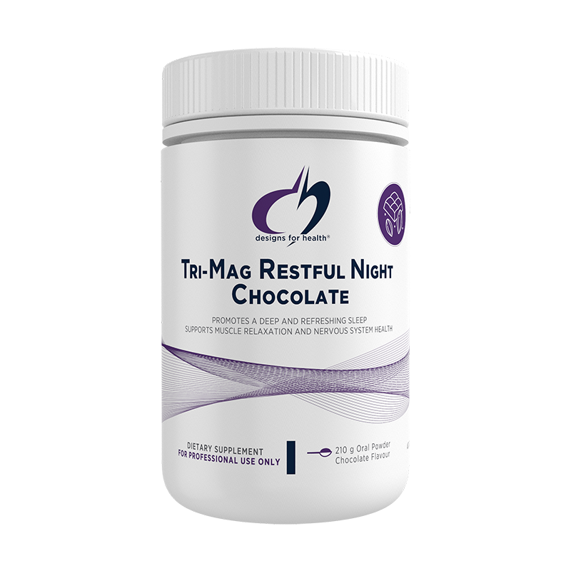 Designs for Health Tri-Mag Restful Night Powder - Chocolate Flavour