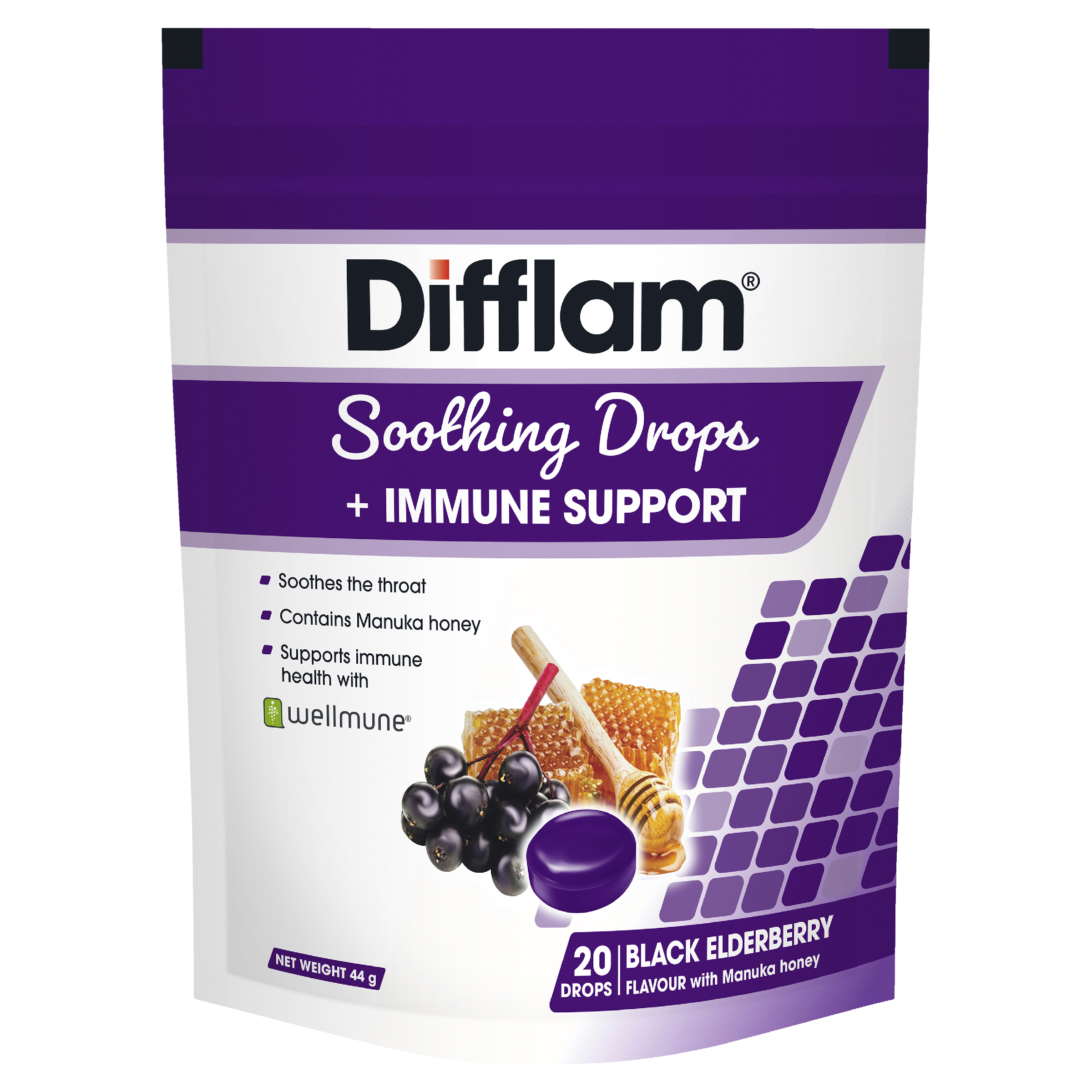 Difflam Soothing Drops + Immune Support - Black Elderberry
