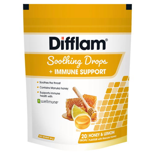 Difflam Soothing Drops + Immune Support - Honey & Lemon