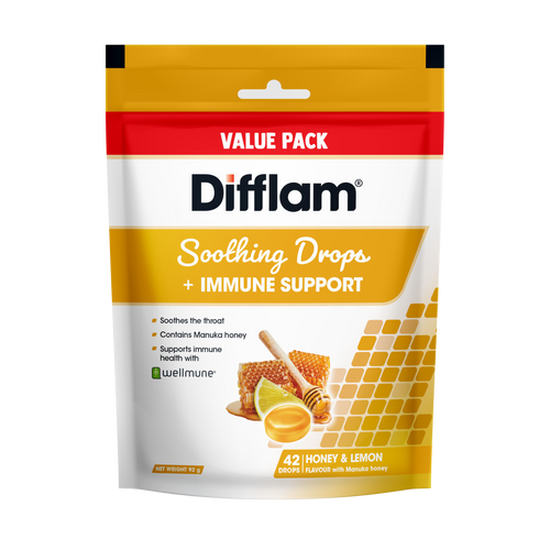 Difflam Soothing Drops + Immune Support - Honey & Lemon